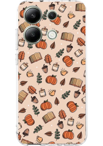 Redmi Note 13 4g Uyumlu Sonbahar Balkabağı Baskılı Silikon Kılıf