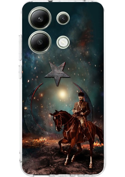 Redmi Note 13 4g Uyumlu Atatürk At Üstünde Zafer Baskılı Silikon Kılıf