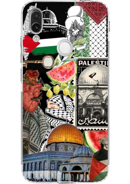 Redmi Note 7 Uyumlu Filistin Özgürlük Kolajı Baskılı Silikon Kılıf