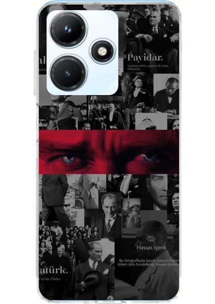 Infinix Hot 30I Uyumlu Atatürk Gözler Tasarım Baskılı Silikon Kılıf