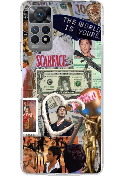 Redmi Note 12 Pro 4g Uyumlu Scarface Kolaj Tasarımlı Baskılı Silikon Kılıf