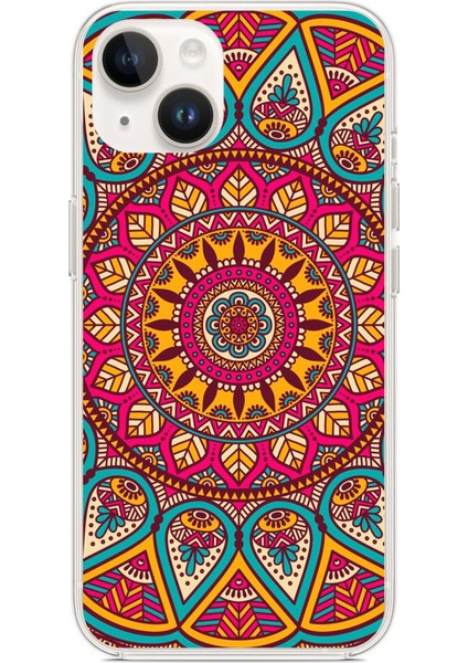 iPhone 13 - 14 Uyumlu Mandala Baskılı Silikon Kılıf