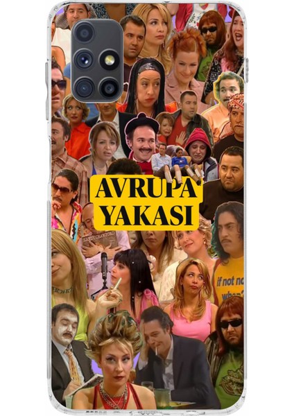 Samsung Galaxy M51 Uyumlu Avrupa Yakası Baskılı Silikon Kılıf