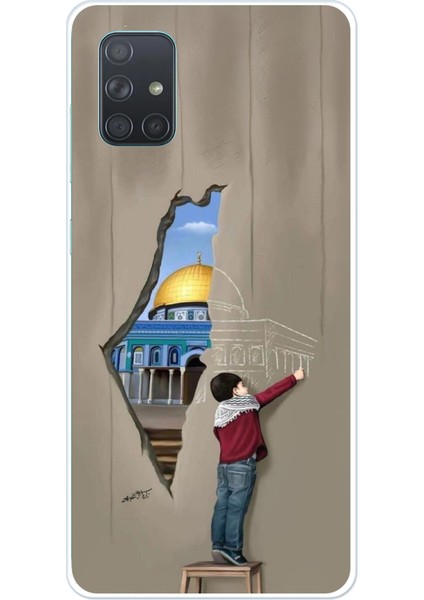 Samsung Galaxy A71 Uyumlu Mescid-I Aksa Duvar Baskılı Silikon Kılıf