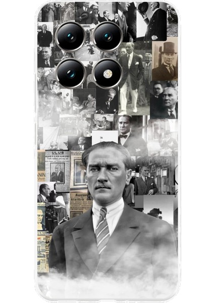 Xiaomi Mi 14T Uyumlu Mustafa Kemal Atatürk Kolaj Baskılı Silikon Kılıf