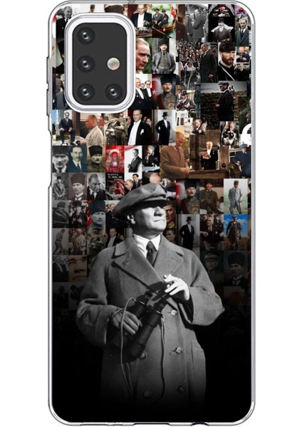 Samsung Galaxy M31S Uyumlu Atatürk Portre Kolaj Baskılı Silikon Kılıf