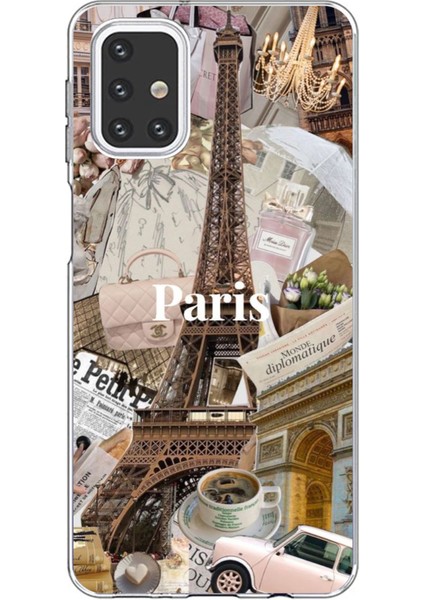 Samsung Galaxy M31S Uyumlu Paris Kolaj Baskılı Silikon Kılıf