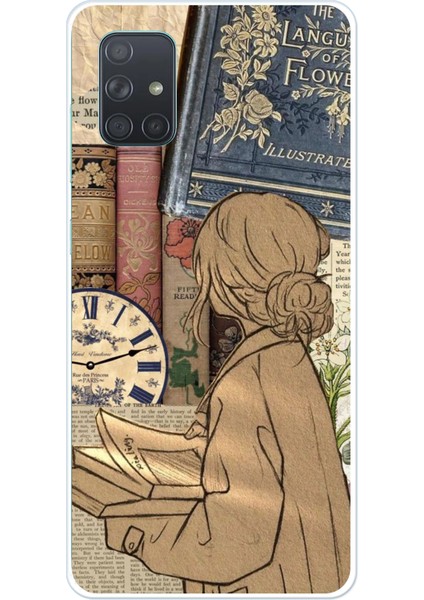 Samsung Galaxy A71 Uyumlu Retro Gazete Kadın Tasarımlı Baskılı Silikon Kılıf