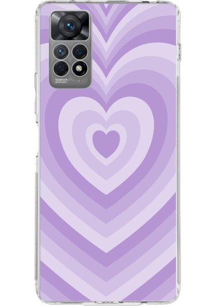 Redmi Note 12 Pro 4g Uyumlu Mor Kalp Dalgalar Tasarımlı Baskılı Silikon Kılıf