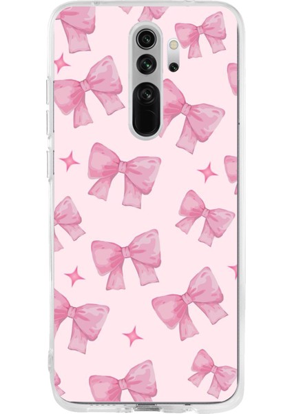 Redmi Note 8 Pro Uyumlu Pembe Fiyonklar Baskılı Silikon Kılıf