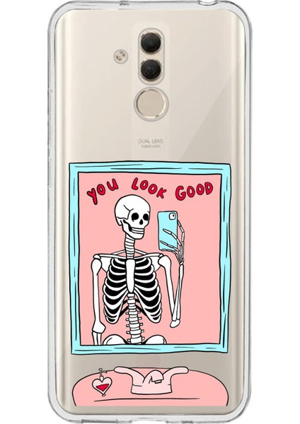 Huawei Mate 20 Lite Uyumlu You Look Good Iskelet Tasarımlı Baskılı Silikon Kılıf