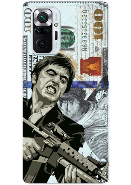Redmi Note 10 Pro Uyumlu Scarface Dolar Tasarımlı Baskılı Silikon Kılıf