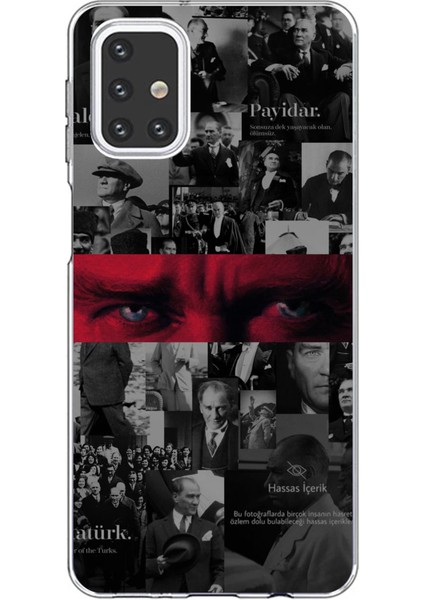 Samsung Galaxy M31S Uyumlu Atatürk Gözler Tasarım Baskılı Silikon Kılıf