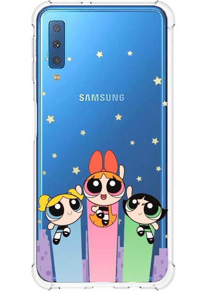 Samsung Galaxy A7 2018 Uyumlu Powerpuff Girls Tasarımlı Baskılı Silikon Kılıf