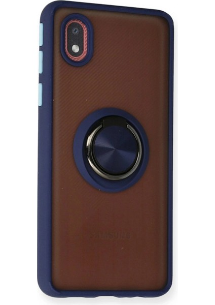 Samsung Galaxy A01 Core Kılıf Montreal Yüzüklü Silikon Kapak - Lacivert fiyatları