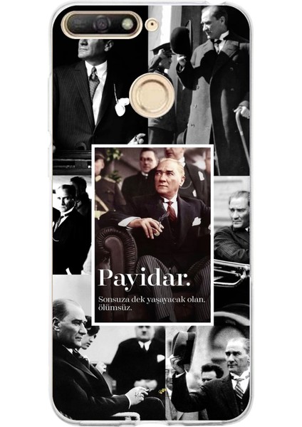 Huawei Y6 2018 - Honor 7A Uyumlu Atatürk Payidar Baskılı Silikon Kılıf