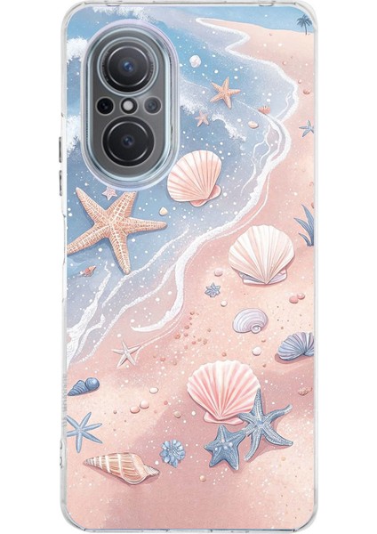 Huawei Nova 9 Se Uyumlu Sahil Deniz Kabuğu Baskılı Silikon Kılıf