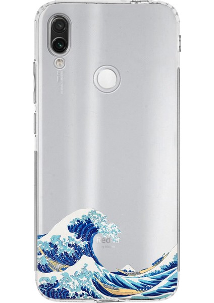Redmi Note 7 Uyumlu Kanagawa Oki Nami Ura Dalgası Tasarımlı Baskılı Silikon Kılıf