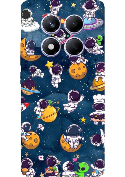 Redmi Note 14 Pro Plus 5g Uyumlu Minik Astronotlar Uzayda Baskılı Silikon Kılıf
