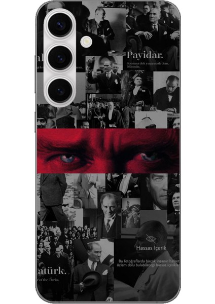 Galaxy S24 Fe Uyumlu Atatürk Gözler Tasarım Baskılı Silikon Kılıf