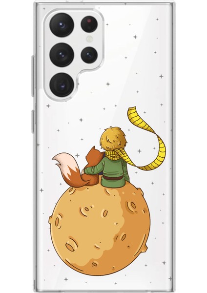 Samsung Galaxy S22 Ultra Uyumlu Küçük Prens Gezegen Boa Tasarımlı Baskılı Silikon Kılıf