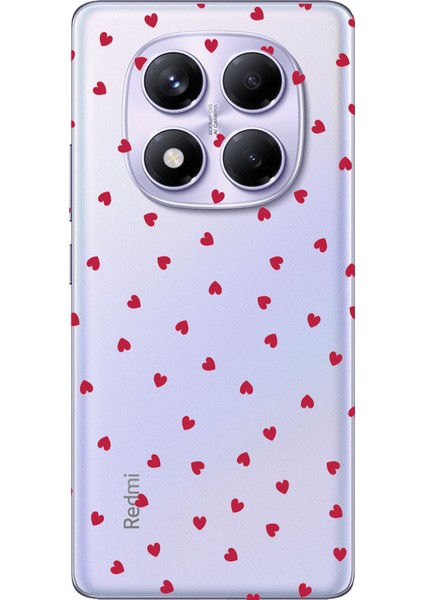 Redmi Note 14 Pro Plus 5g Uyumlu Kırmızı Kalpler Tasarımlı Baskılı Silikon Kılıf