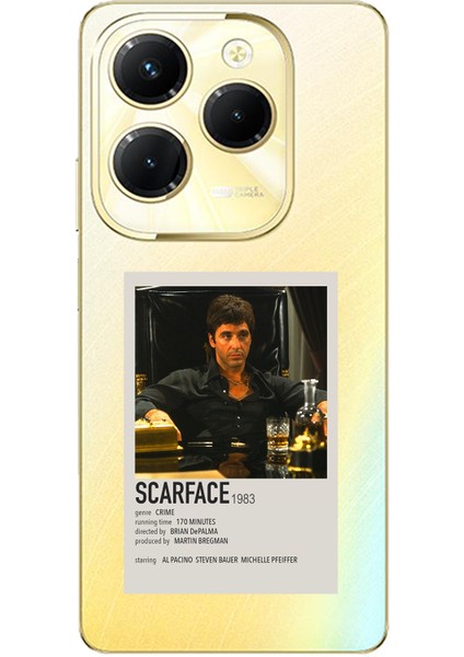 Tecno Spark 20 Pro Uyumlu Scarface Mini Poster Tasarımlı Baskılı Silikon Kılıf