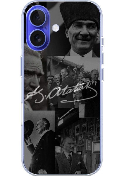 iPhone 16 Uyumlu Kemal Atatürk Imza Baskılı Silikon Kılıf