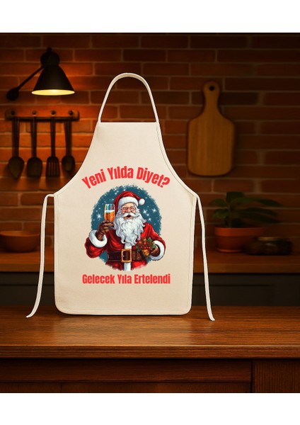 Yeni Yıll Mutfak Önlüğü Noel Baba Diyetler Gelecek Yıla Ertelendi Yılbaşı Hediye