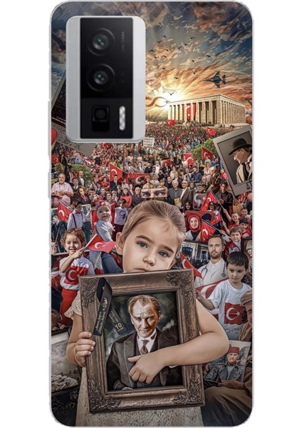 Poco F5 Pro Uyumlu Anıtkabir Atatürk Portre Baskılı Silikon Kılıf
