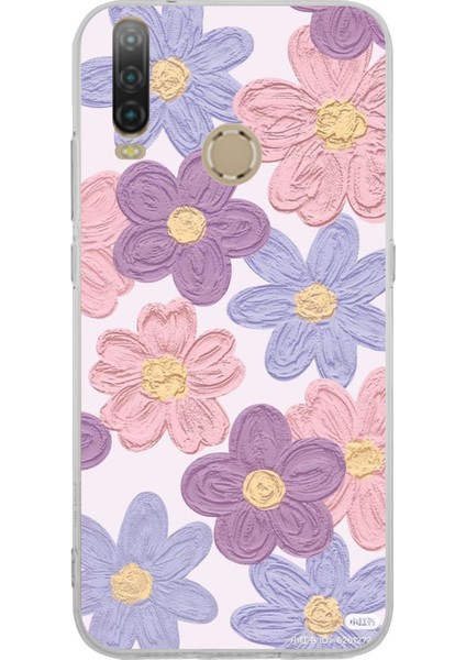 General Mobile Gm 10 Uyumlu Renkli Papatyalar Sulu Boya Baskılı Silikon Kılıf