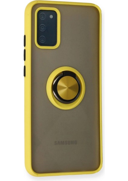 Samsung Galaxy A02S Kılıf Montreal Yüzüklü Silikon Kapak - Sarı fiyatları