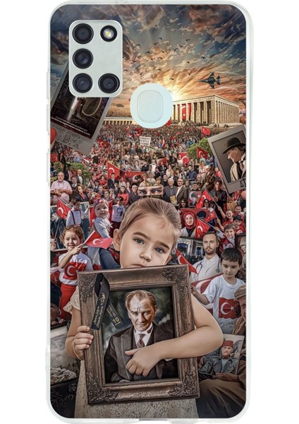Samsung Galaxy A21S Uyumlu Anıtkabir Atatürk Portre Baskılı Silikon Kılıf