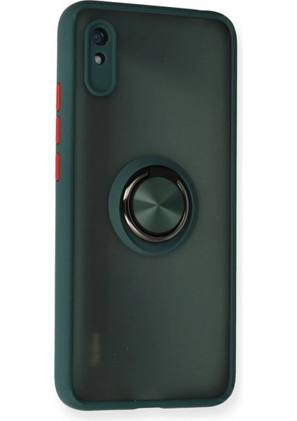 Xiaomi Redmi 9A Kılıf Montreal Yüzüklü Silikon Kapak - Yeşil fiyatları
