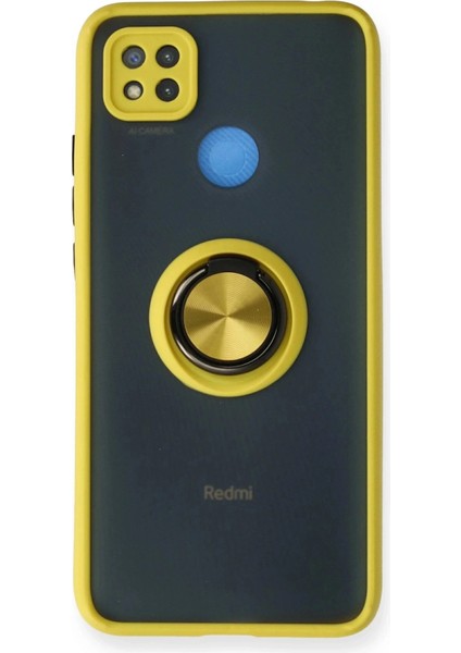 Xiaomi Redmi 9c Kılıf Montreal Yüzüklü Silikon Kapak - Sarı