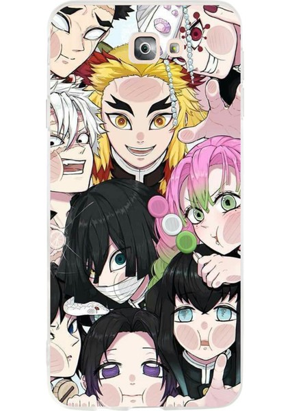 Samsung Galaxy J7 Prime Uyumlu Demon Slayer Manga Baskılı Silikon Kılıf