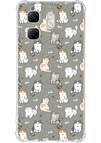 Infinix Hot 50I - Smart 9 Uyumlu Minik Sevimli Kediler Baskılı Silikon Kılıf