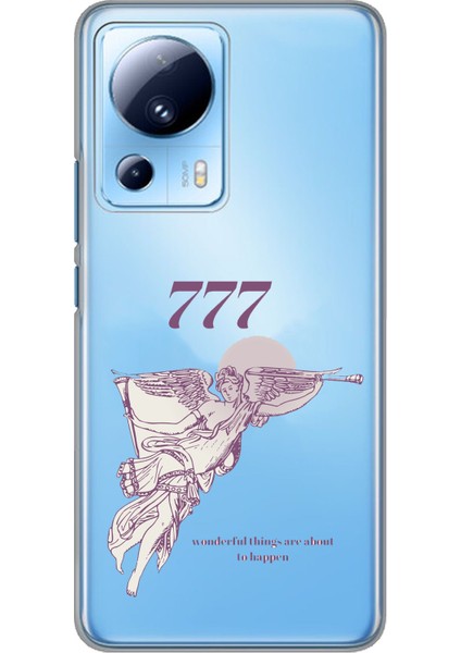 Xiaomi Mi 13 Lite Uyumlu 777 Melek Tasarımlı Baskılı Silikon Kılıf