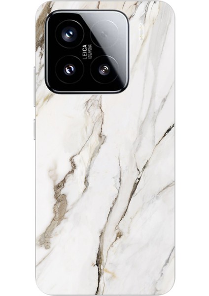 Xiaomi Mi 15 Pro Uyumlu Beyaz Mermer Baskılı Silikon Kılıf