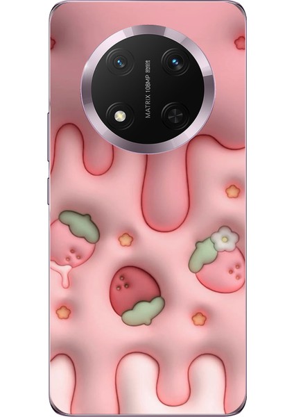Honor Magic 7 Lite Uyumlu Çilekli Pasta Baskılı Silikon Kılıf