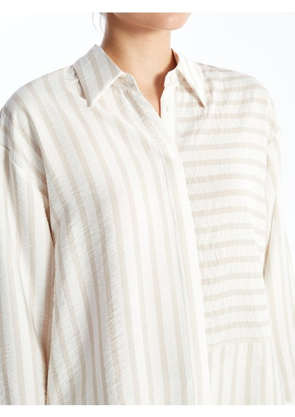 Yeni Sezon Çizgili Oversize Kadın Gömlek Tunik modelleri