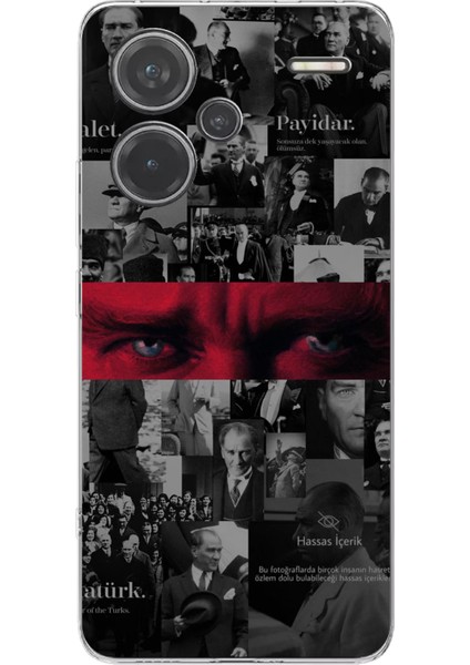Redmi Note 13 Pro Plus 5g Uyumlu Atatürk Gözler Tasarım Baskılı Silikon Kılıf