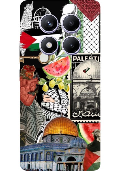 Redmi Note 14 Pro Plus 5g Uyumlu Filistin Özgürlük Kolajı Baskılı Silikon Kılıf