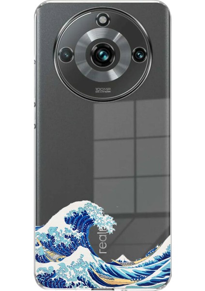 Realme 11 Pro-Pro Plus Uyumlu Kanagawa Oki Nami Ura Dalgası Tasarımlı Baskılı Silikon Kılıf