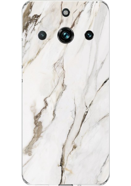 Realme 11 Pro-Pro Plus Uyumlu Beyaz Mermer Baskılı Silikon Kılıf