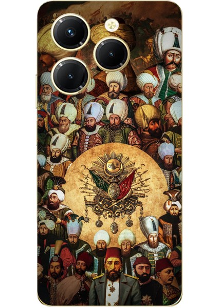Tecno Spark 20 Pro Uyumlu Osmanlı Padişahları Baskılı Silikon Kılıf