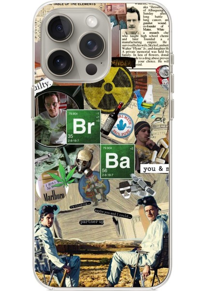 iPhone 15 Pro Max Uyumlu Breaking Bad Kolaj Baskılı Silikon Kılıf
