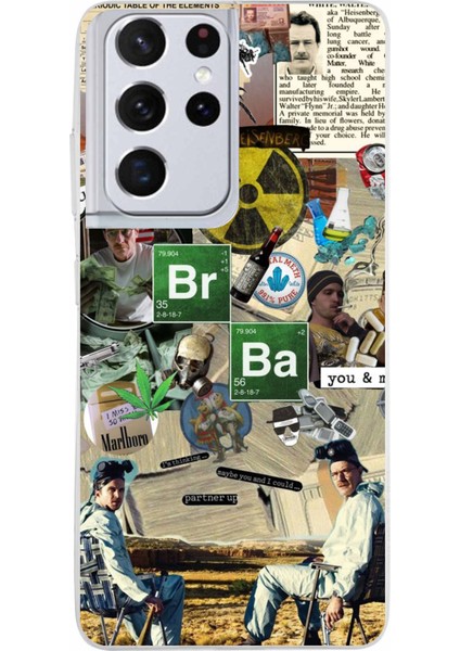 Samsung Galaxy S21 Ultra Uyumlu Breaking Bad Kolaj Baskılı Silikon Kılıf