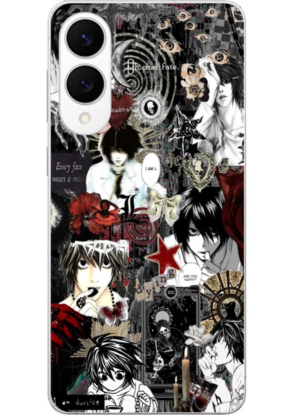 Samsung Galaxy S25 Edge Uyumlu Death Note Kolaj Tasarımlı Baskılı Silikon Kılıf