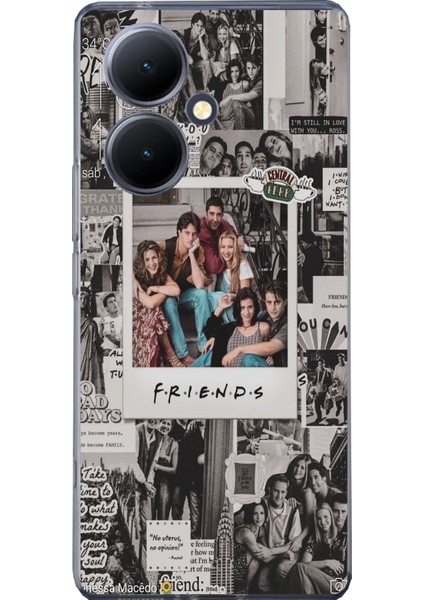 Vivo V29 Lite Uyumlu Friends Nostalji Tasarımlı Tasarımlı Baskılı Silikon Kılıf